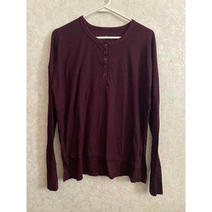 SO women's size small long sleeve purple henley top